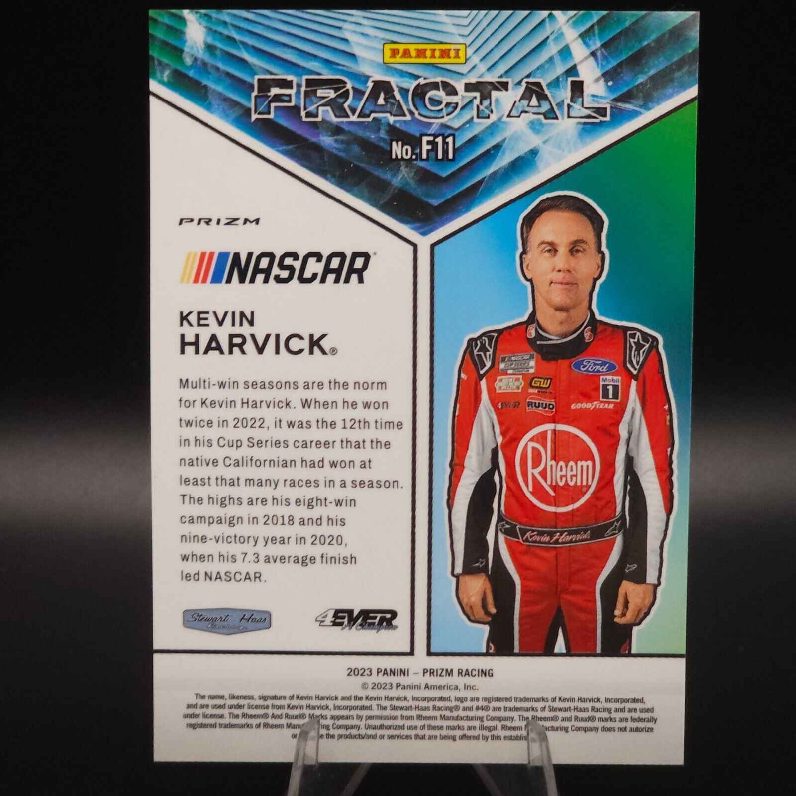 2023 Panini Prizm - Fractal White Sparkle Prizm #F11 Kevin Harvick - Card Gorilla
