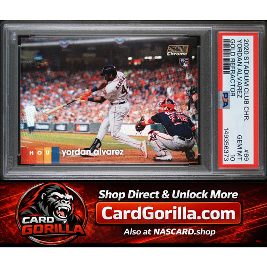 2020 Stadium Club Chrome #69 Yordan Alvarez RC Gold Refractor #/50 PSA 10