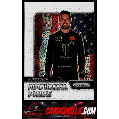 2022 Panini Prizm #NP-KU Kurt Busch National Pride White Sparkle Prizm
