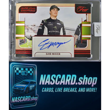 2025 Panini Turn Four Racing Sam Mayer Center Stage Signatures Red #/15