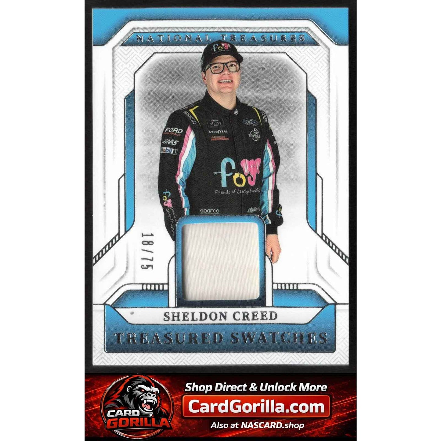 2025 Panini National Treasures #TS-SCD Sheldon Creed Treasured Swatches #/75
