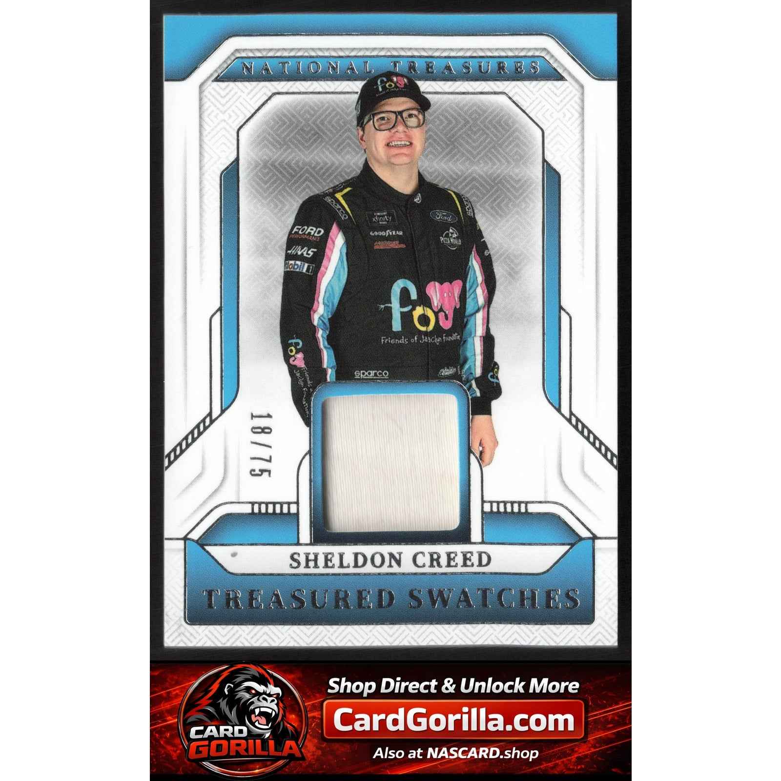 2025 Panini National Treasures #TS-SCD Sheldon Creed Treasured Swatches #/75