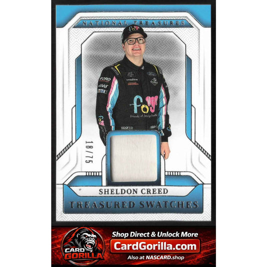 2025 Panini National Treasures #TS-SCD Sheldon Creed Treasured Swatches #/75