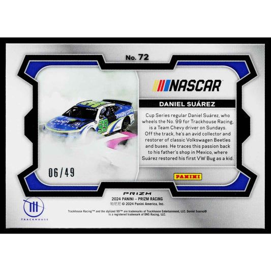 2024 Panini Prizm #72 Daniel Suarez Carolina Blue #/49