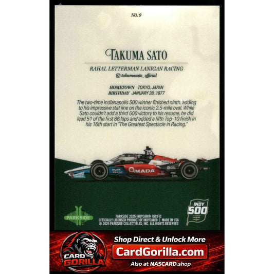 2025 Parkside Indy 500 Pacific #9 Takuma Sato