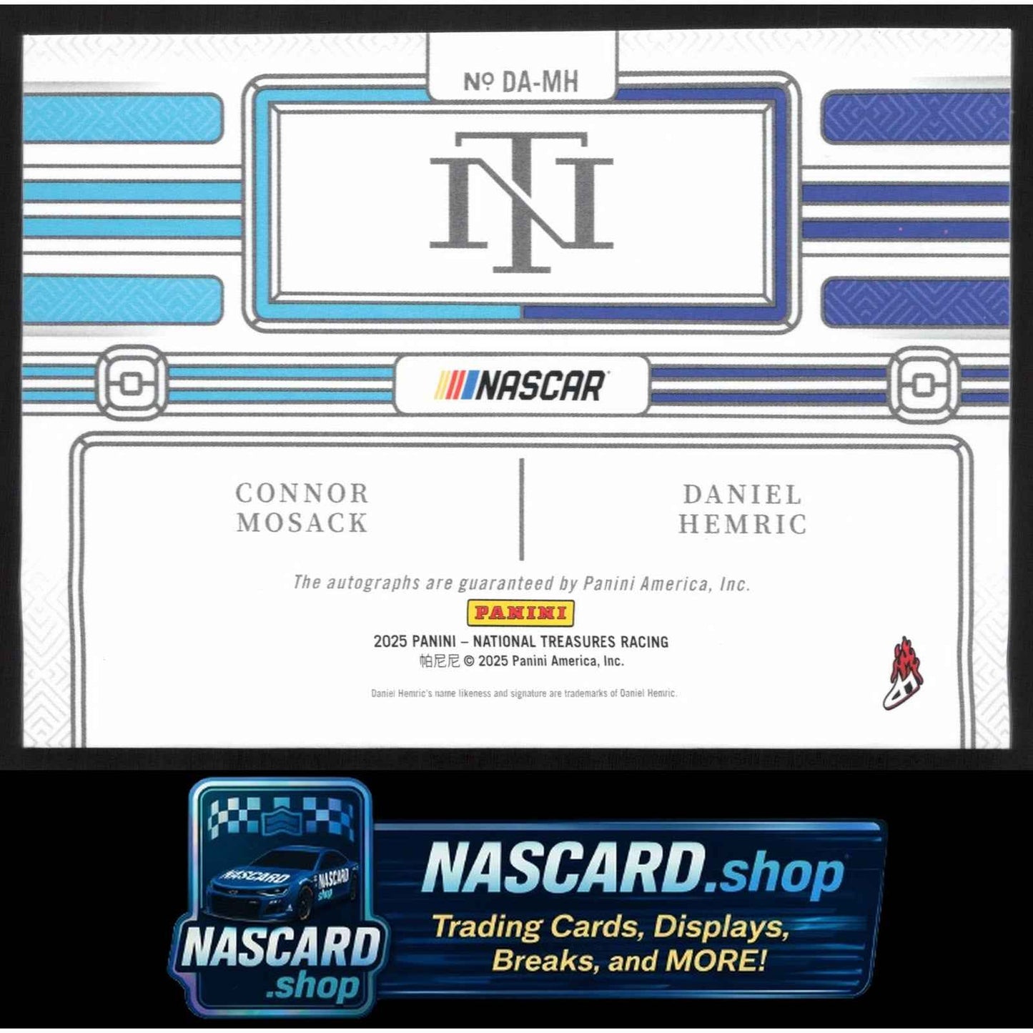 2025 National Treasures Daniel Hemric Connor Mosack Dual Auto Holo Silver #/25