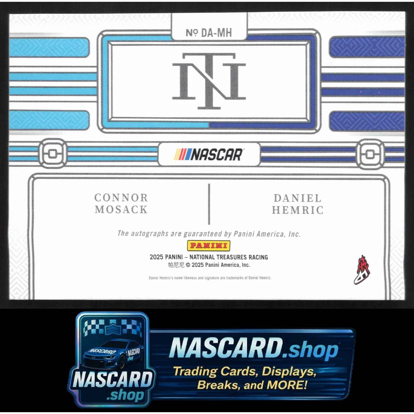 2025 National Treasures Daniel Hemric Connor Mosack Dual Auto Holo Silver #/25