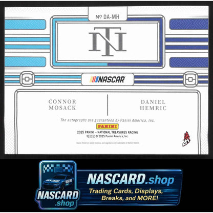 2025 National Treasures Daniel Hemric Connor Mosack Dual Auto Holo Silver #/25