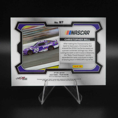 2024 Panini Prizm Racing Blue Cracked Ice Rides #97 Christopher Bell - Card Gorilla
