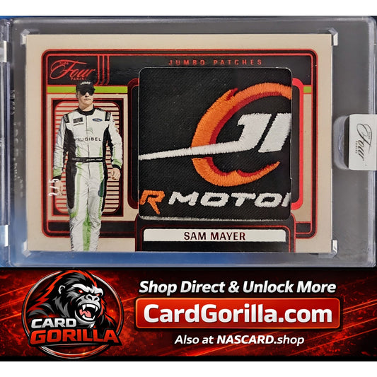 2025 Panini Turn Four #JP-SMY Sam Mayer JR Motorsports Jumbo Patch