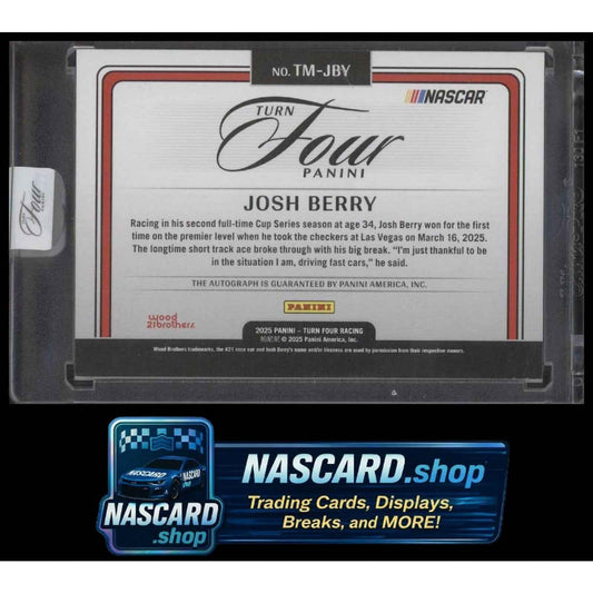 2025 Panini Turn Four #TM-JBY Josh Berry Timeless Moments Blue #/49
