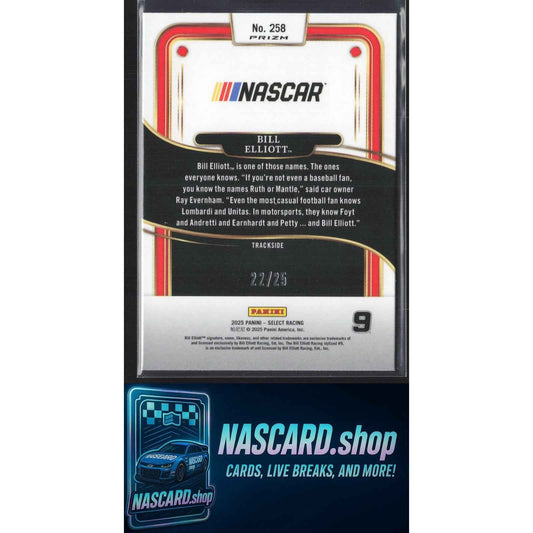 2025 Panini Select #258 Bill Elliott Tie-Dye Prizms #/25