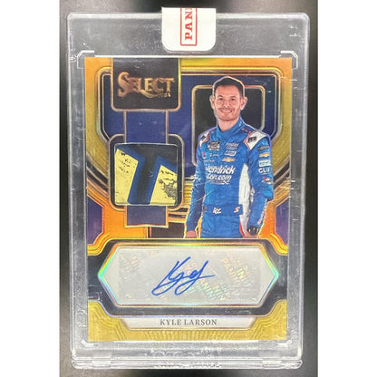 2024 Panini Select Nascar Kyle Larson #AM-KLS Auto Memorabilia Gold Prizms /10