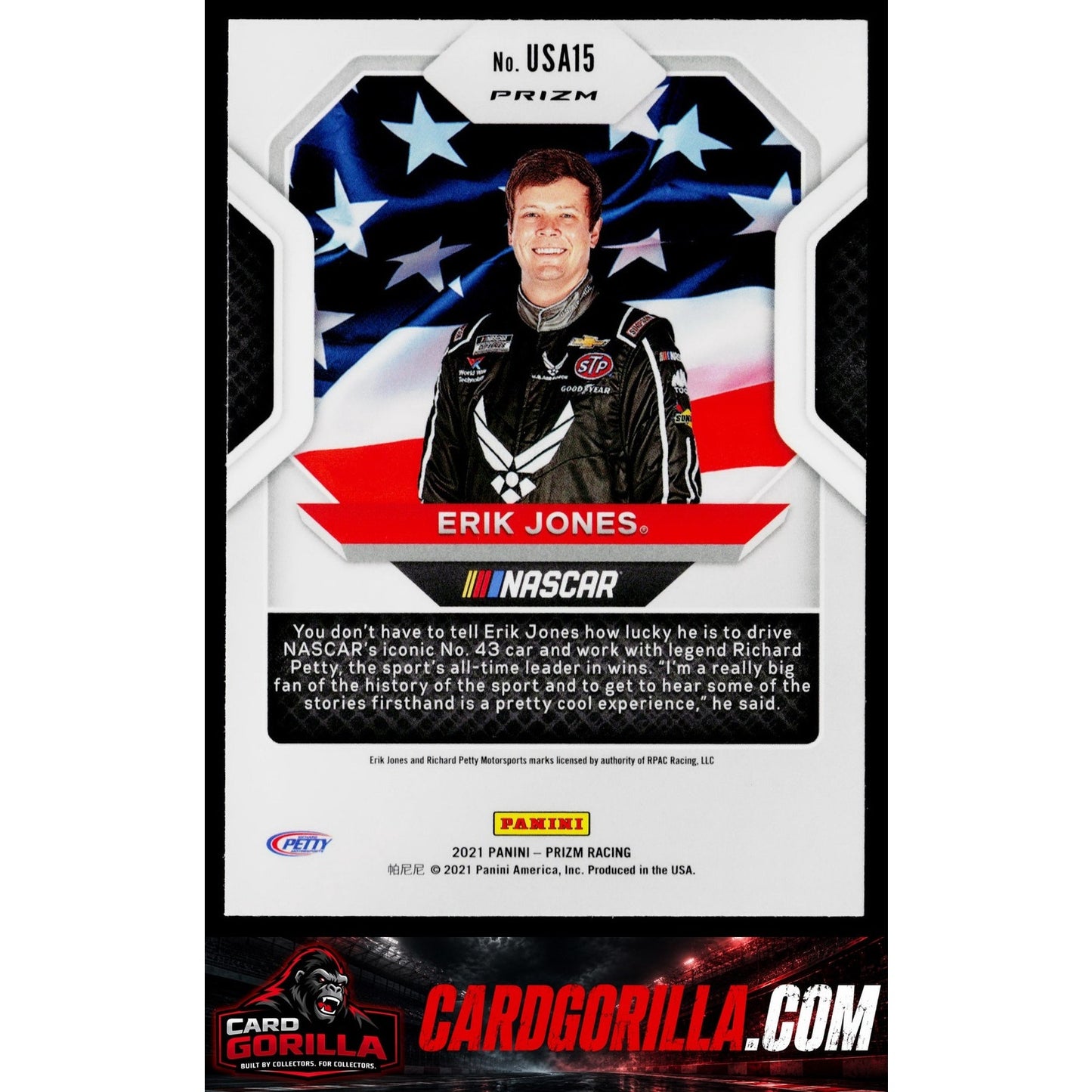 2021 Panini Prizm #USA15 Erik Jones USA