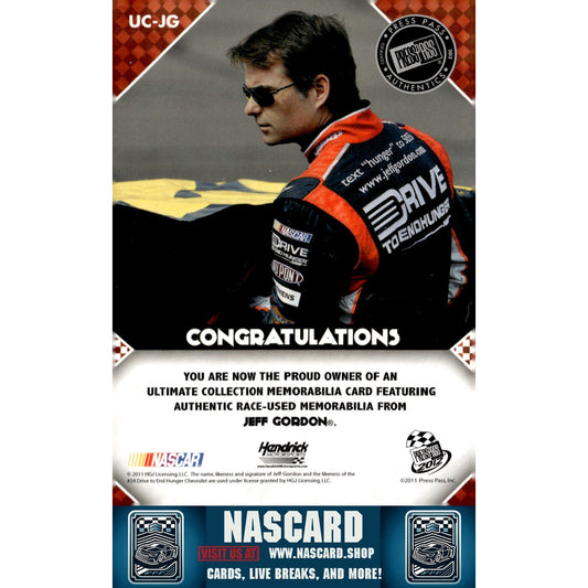 2012 Press Pass #UC-JG Jeff Gordon Ultimate Collection Blue Holofoil #/25 - NASCARD.shop