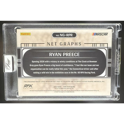 2026 Panini Turn Four Racing Ryan Preece #NG-RPR Net Graphs 15/75