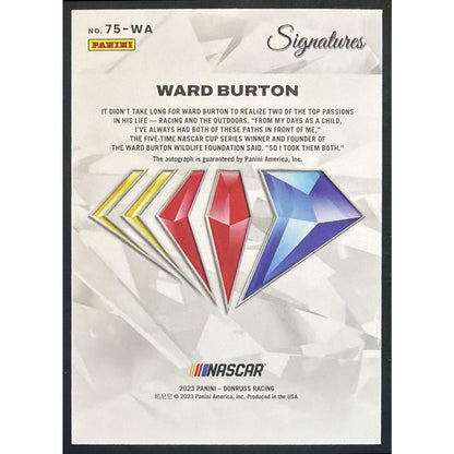 2023 Panini Prime Ward Burton #75-WA NASCAR 75th Anniversary Signatures Auto
