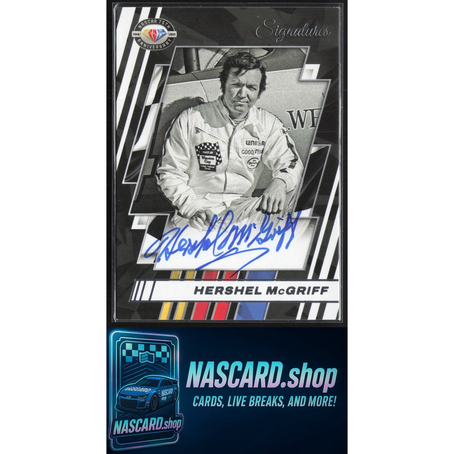 2023 Panini Prizm #75-HM Hershel McGriff NASCAR 75th Anniversary Signatures