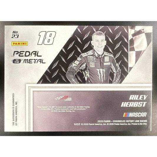 2020 Panini Chronicles Riley Herbst #23 Pedal to the Metal Auto 16/75 RC