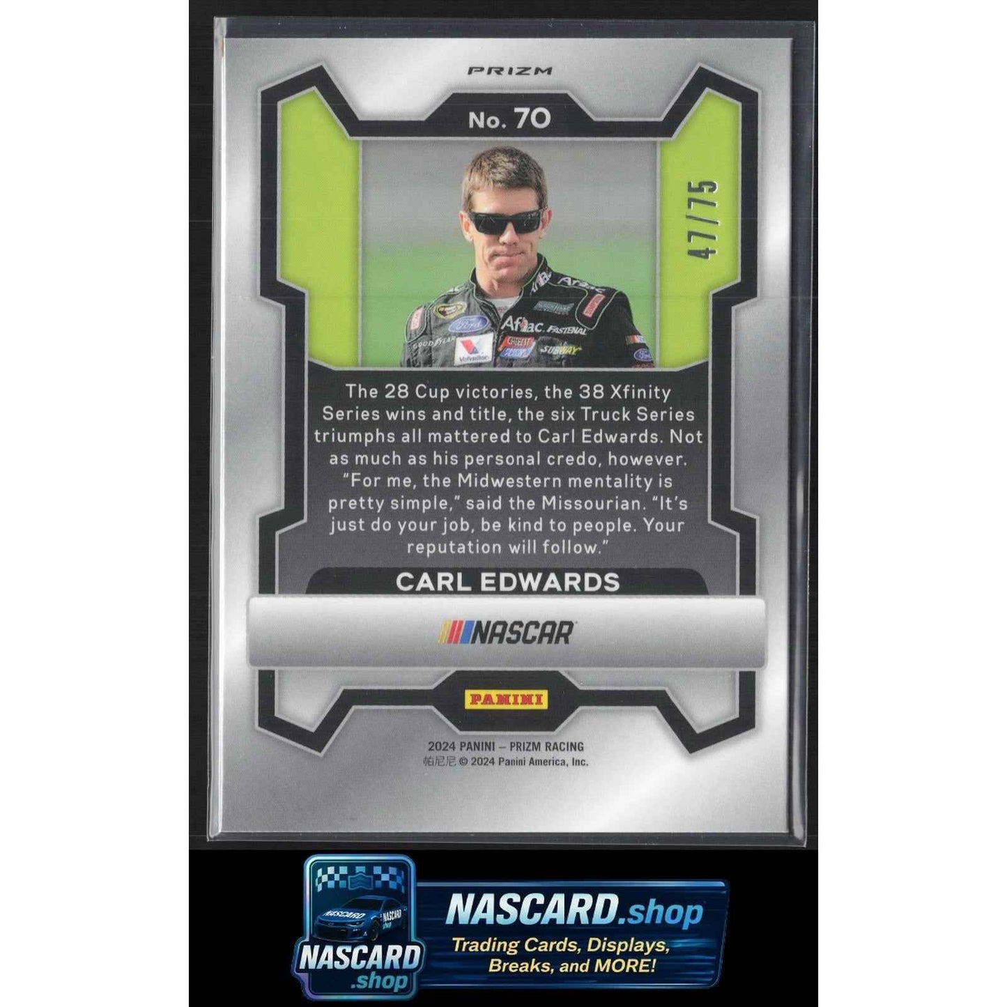 2024 Panini Prizm #70 Carl Edwards Checkered Flag #/75