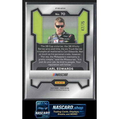 2024 Panini Prizm #70 Carl Edwards Checkered Flag #/75