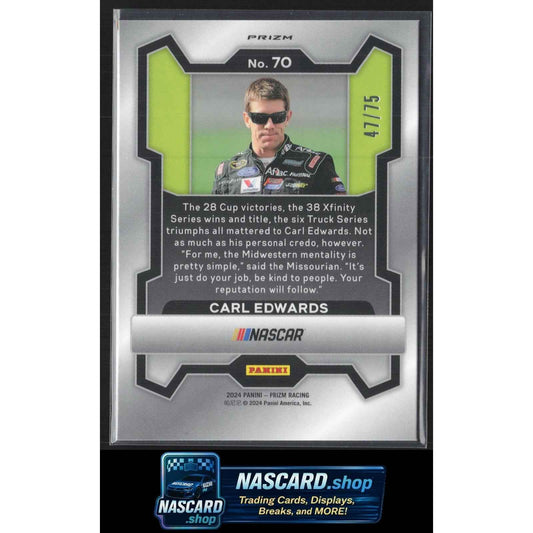 2024 Panini Prizm #70 Carl Edwards Checkered Flag #/75