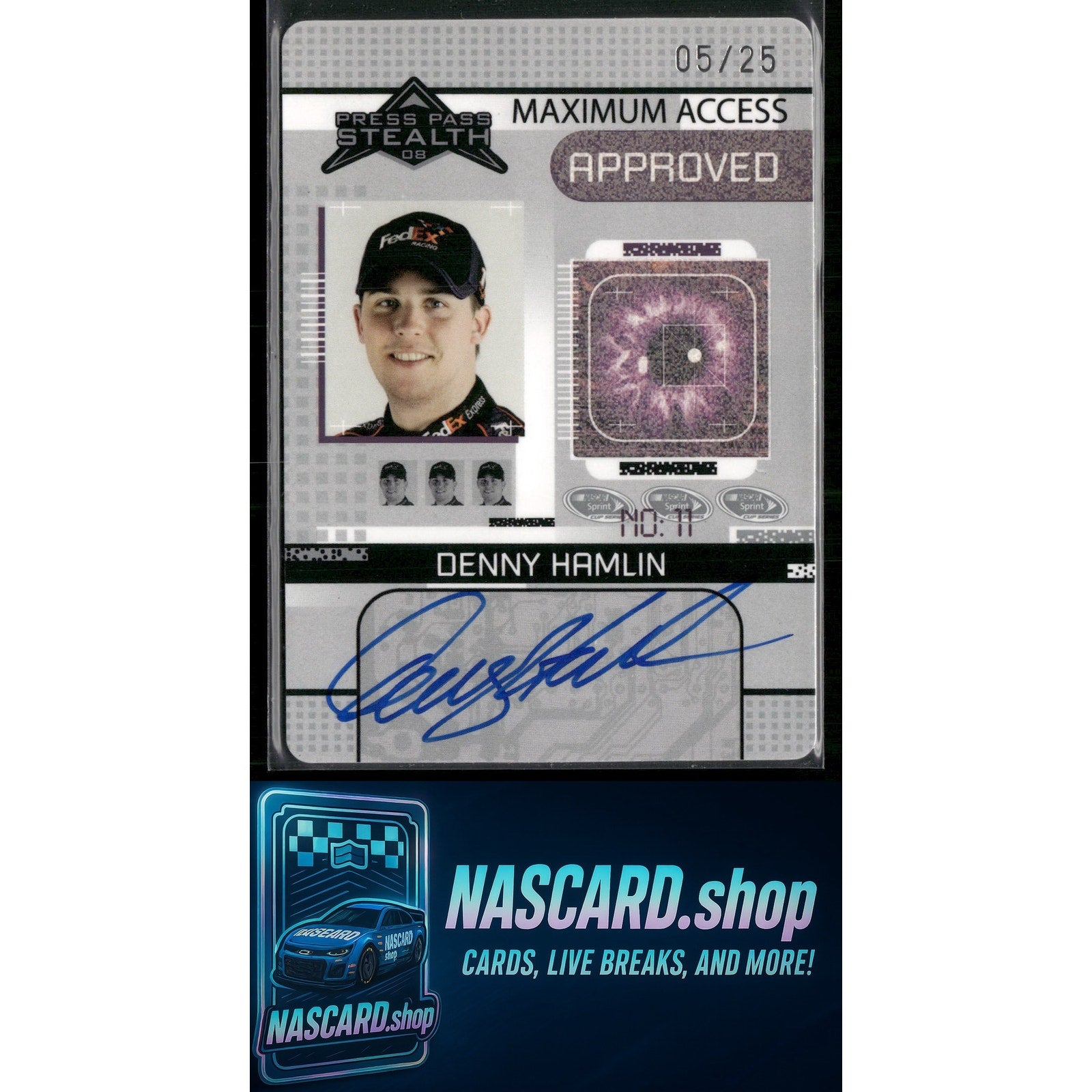 2008 Press Pass Stealth Denny Hamlin Maximum Access Autographs #/25 - NASCARD.shop