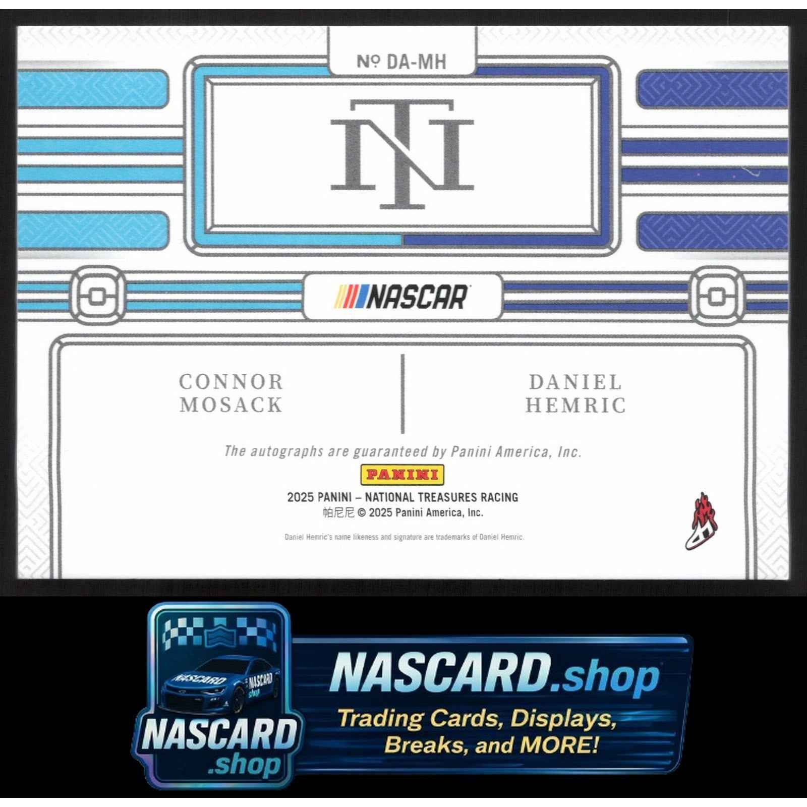 2025 National Treasures Daniel Hemric Connor Mosack Dual Auto Holo Silver 25/25