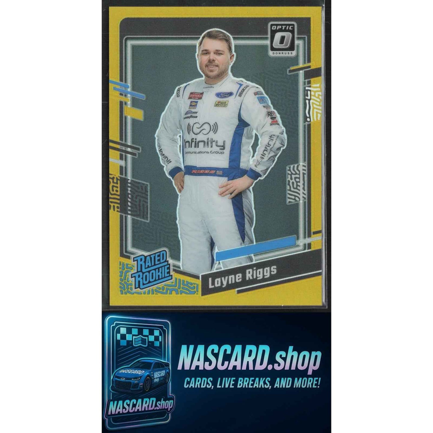 2024 Donruss #97 Layne Riggs Optic Rated Rookie Gold #/10