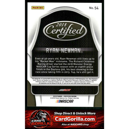 2018 Panini Certified #54 Ryan Newman Mirror Gold #/25