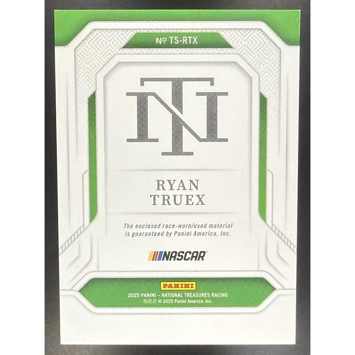 2025 Panini National Treasures Ryan Truex #11 Treasured Swatches 26/75