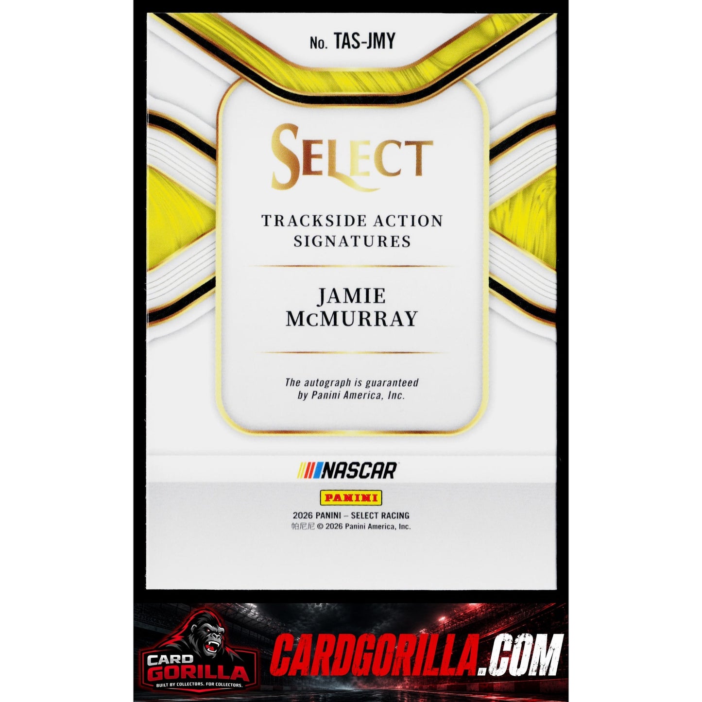2026 Panini Select #TAS-JMY Jamie McMurray Trackside Action Signatures