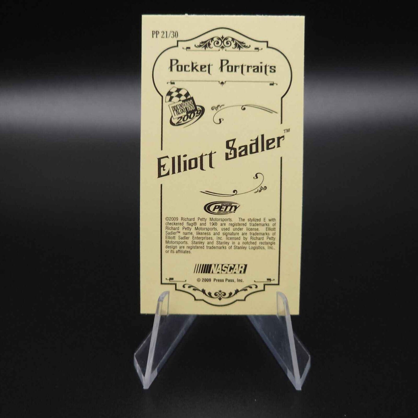 2009 Press Pass Racing Pocket Portraits #21 Elliott Sadler - NASCARD.shop