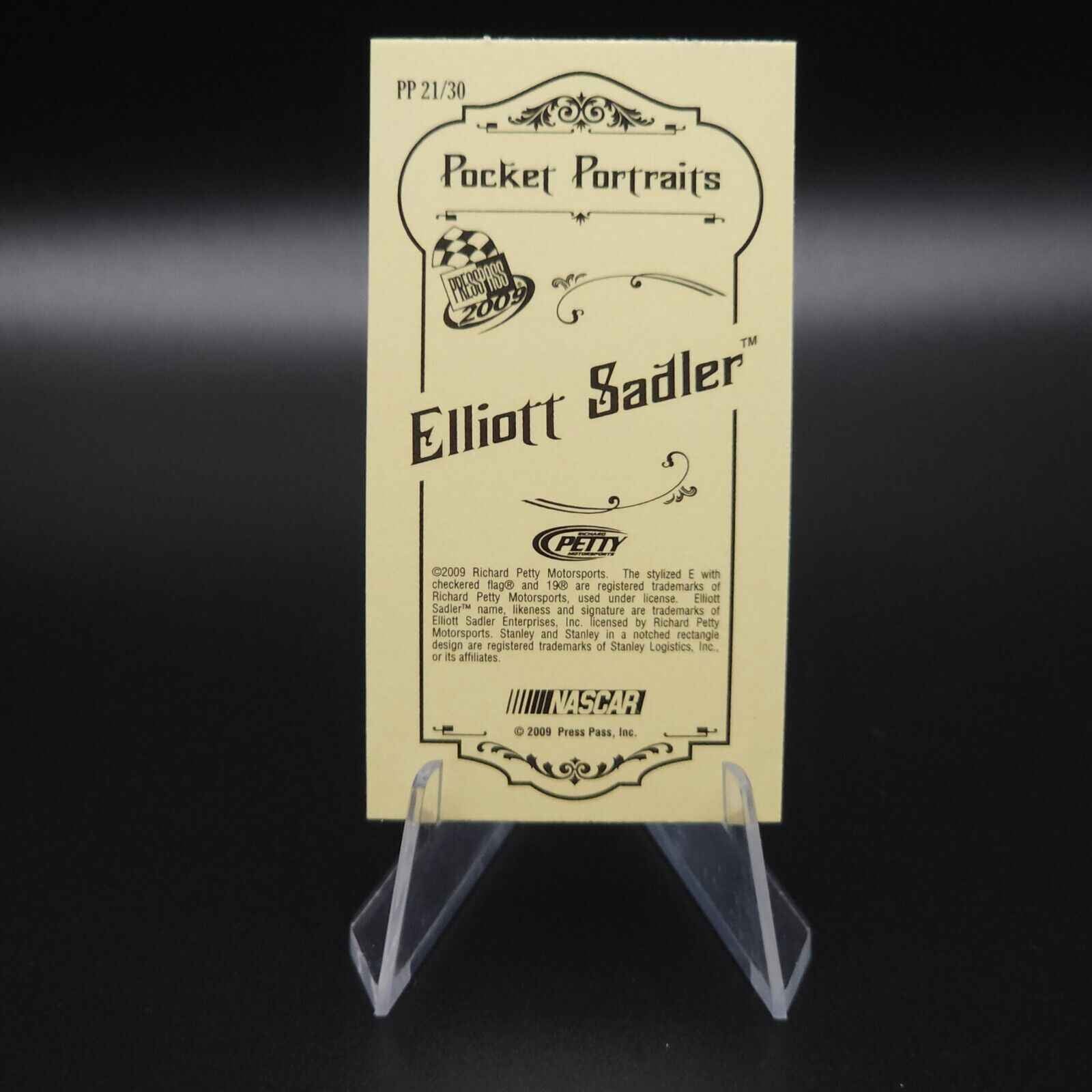 2009 Press Pass Racing Pocket Portraits #21 Elliott Sadler - NASCARD.shop