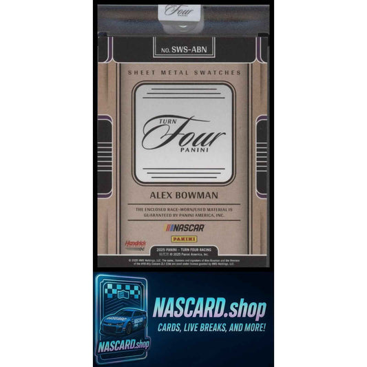 2025 Panini Turn Four #SWS-ABN Alex Bowman Sheet Metal Swatches #/99