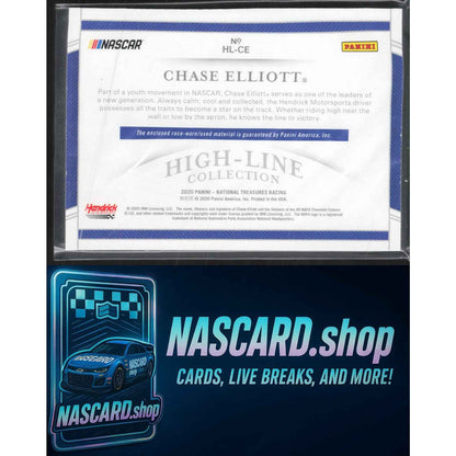 2020 Panini National Treasures Chase Elliott High-Line Collection Green #/5
