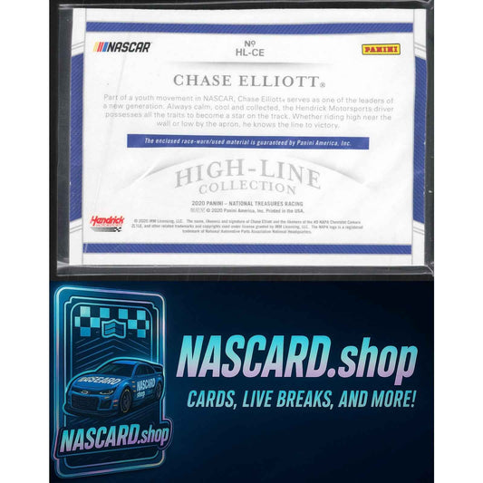 2020 Panini National Treasures Chase Elliott High-Line Collection Green #/5