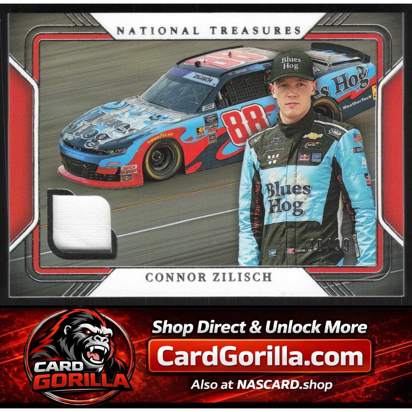 2025 Panini National Treasures #TG-CZC Connor Zilisch Track Gear #/99