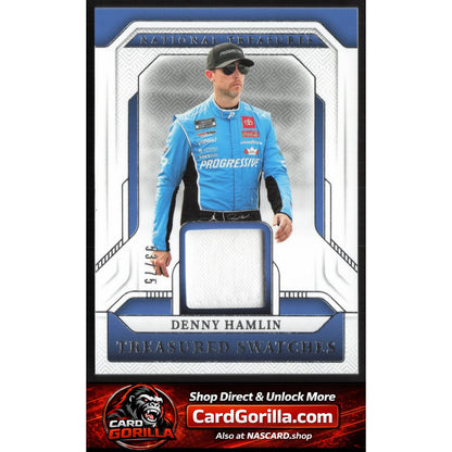 2025 Panini National Treasures #TS-DHN Denny Hamlin Treasured Swatches #/75