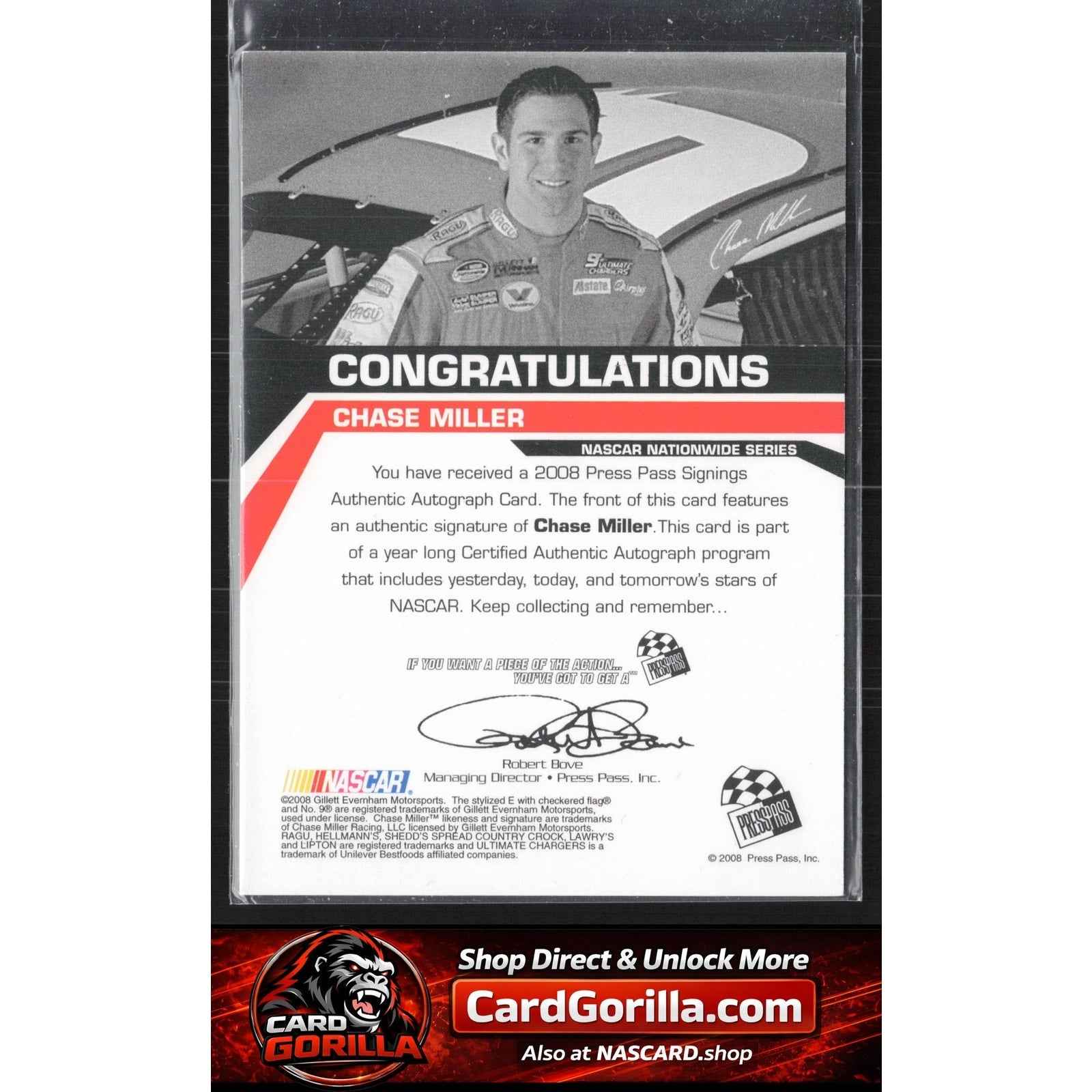 2008 Press Pass #NNO Chase Miller Signings Silver #/100