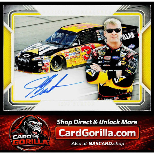 2025 National Treasures Jeff Burton Track Pass Signatures Holo Silver #/25