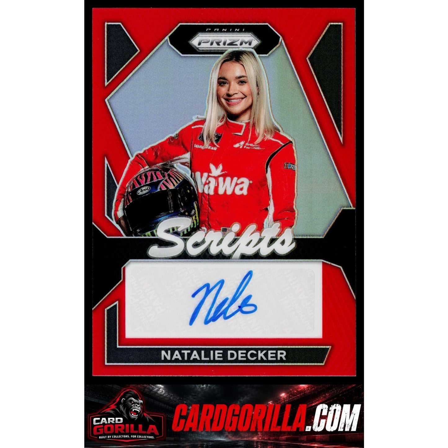 2024 Panini Prizm #S-NDR Natalie Decker Scripts Red #/99
