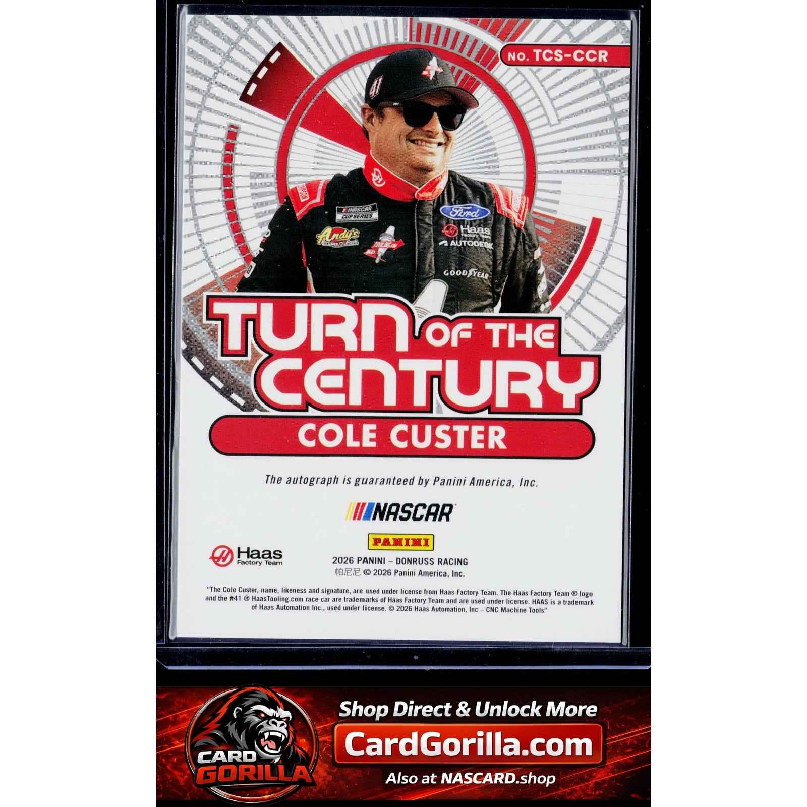 2026 Donruss #TCS-CCR Cole Custer Turn ofthe Centuy Signatures