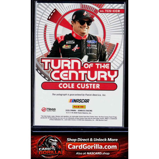 2026 Donruss #TCS-CCR Cole Custer Turn ofthe Centuy Signatures