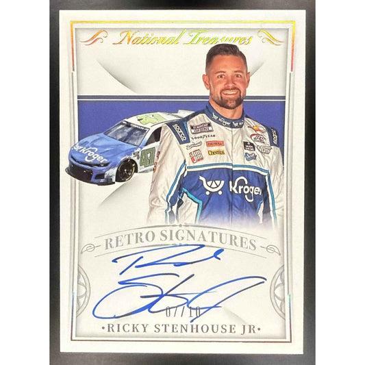 2022 Panini National Treasures Ricky Stenhouse Jr Retro Signatures Holo Gold /10
