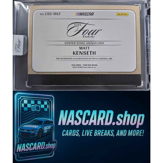 2025 Panini Turn Four #CSS-MKT Matt Kenseth Center Stage Signatures Blue #/35