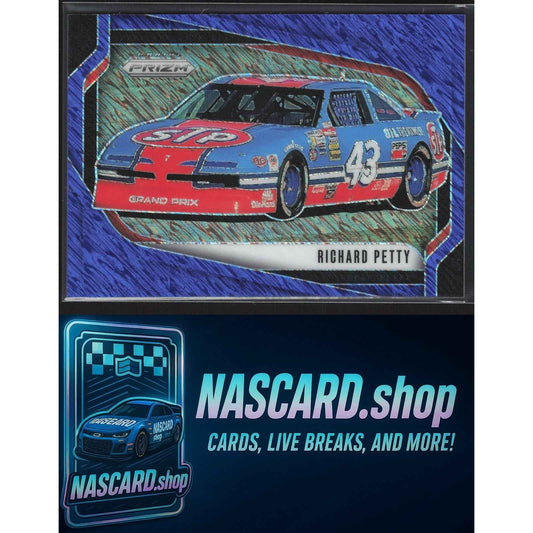 2025 Panini Prizm Rides #112 Richard Petty FOTL Blue Shimmer #10/10