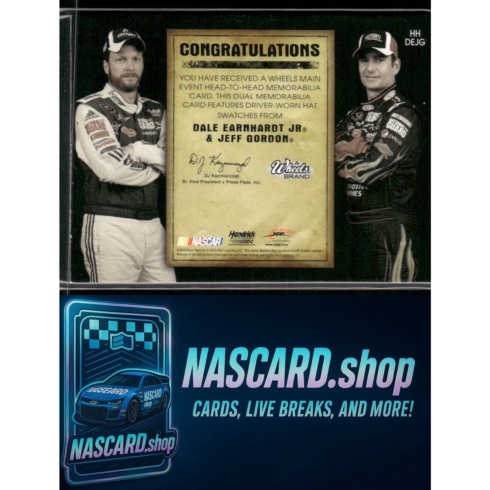 2010 Wheels Main Event Dale Earnhardt Jr. Jeff Gordon Head to Head Holofoil #/10 - Card Gorilla
