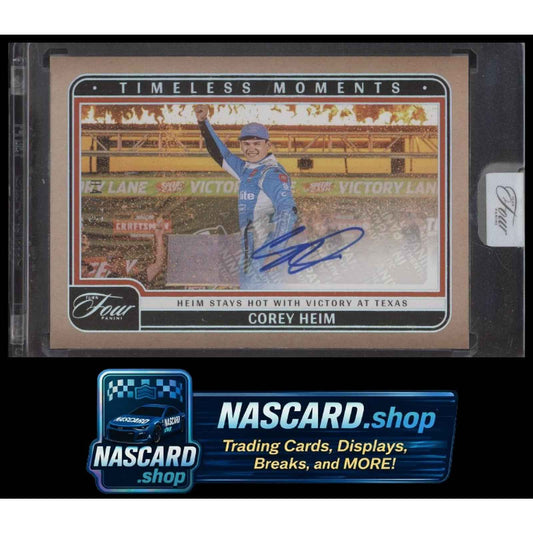 2025 Panini Turn Four #TM-CHM Corey Heim Timeless Moments Holo Silver #/75