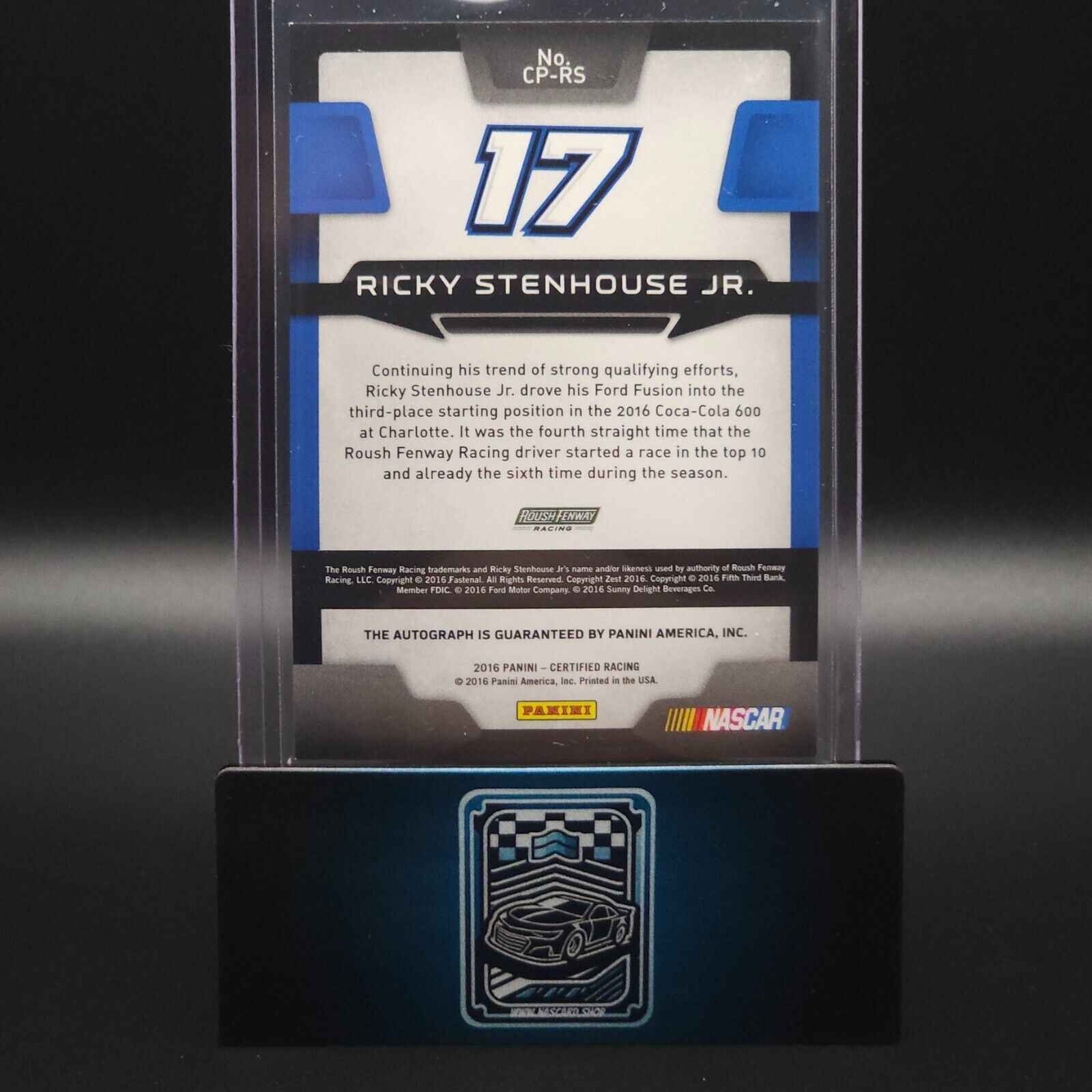 2016 Certified Racing Certified Potential Signatures Blue Ricky Stenhouse Jr /50 - NASCARD.shop